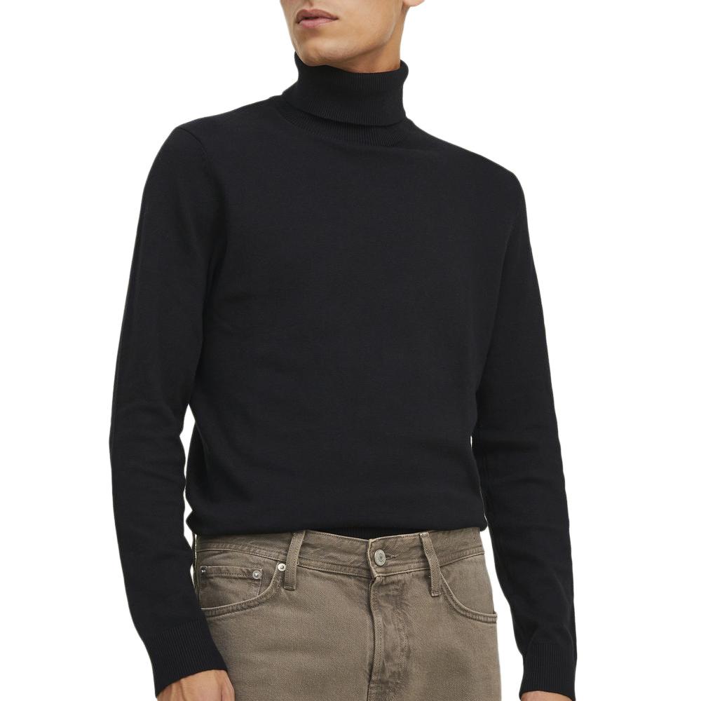 Pull Col roulé Noir Foncé Homme Jack & Jones Roll pas cher