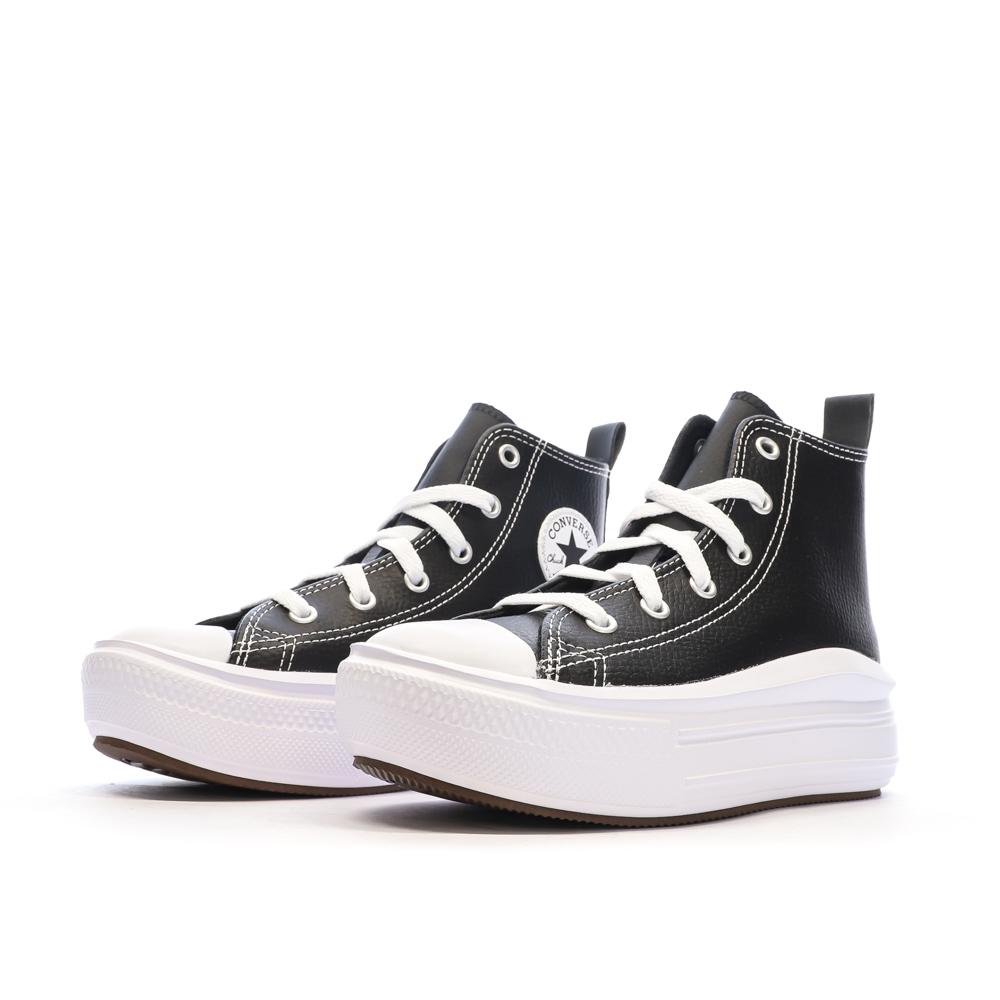 Baskets Noires Fille Converse All Star Move Platform vue 6