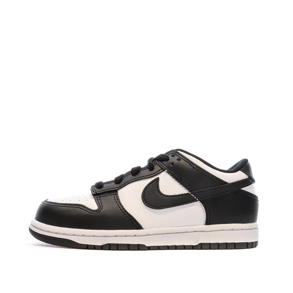 Baskets Blanches/Noires Garçon Nike Dunk Low pas cher