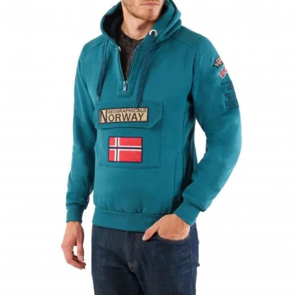Sweat Bleu Homme Geographical Norway Gymclass pas cher