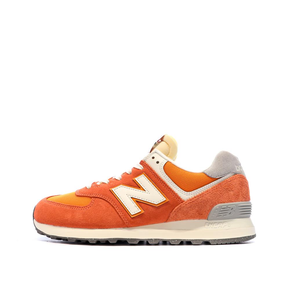 Baskets Orange/Gris Homme New Balance 574 pas cher
