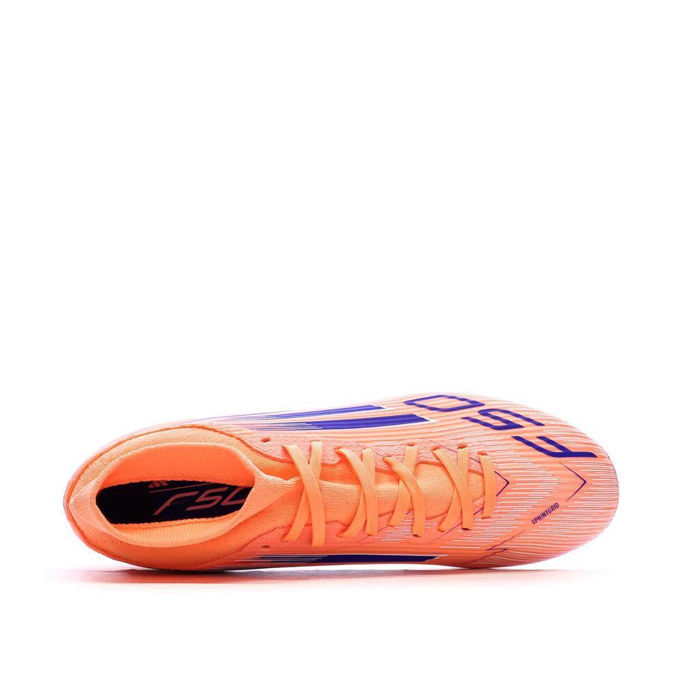 Chaussures de Foot Orange Adidas F50 League Mid FG/MG vue 4