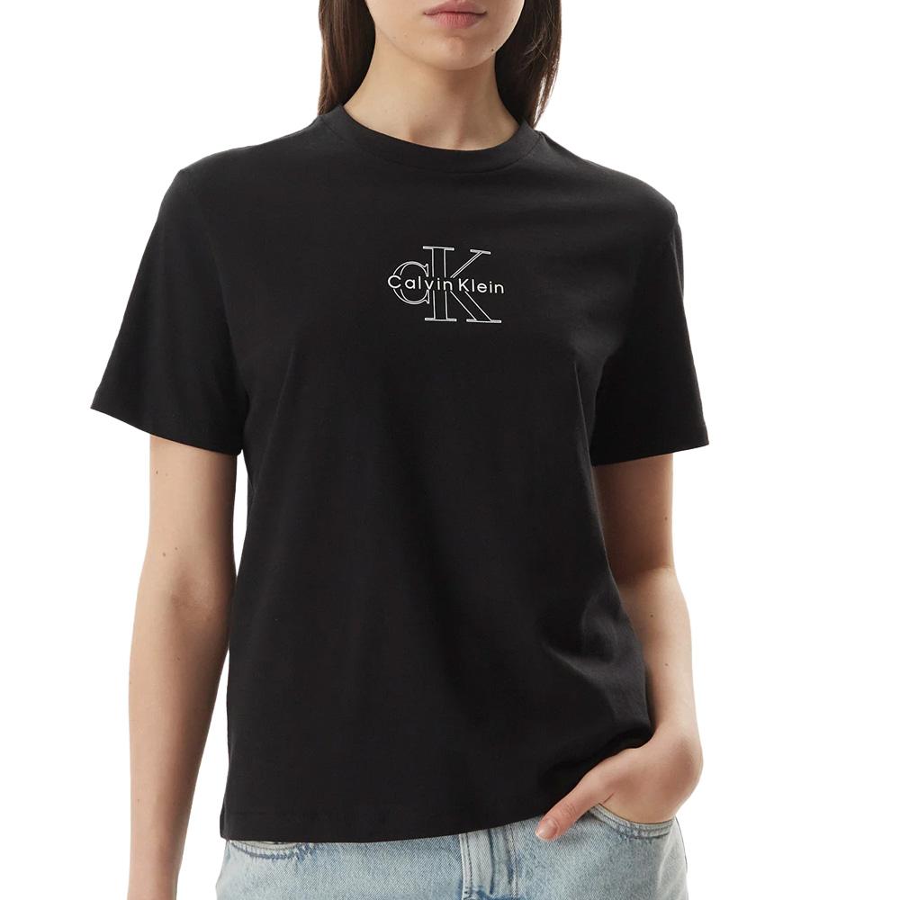 T-Shirt Noir Femme Calvin Klein Jeans Classic 12 pas cher