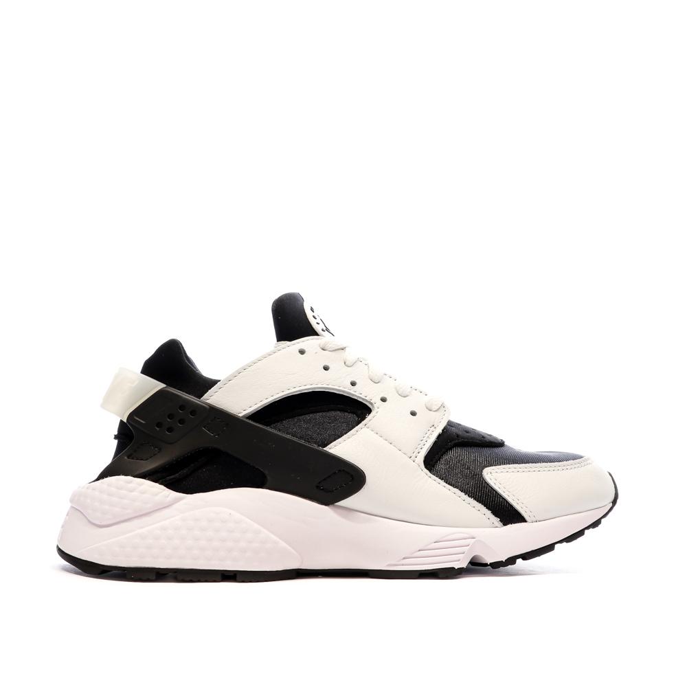 Baskets Blanche/Noir Femme Nike Huarache vue 2
