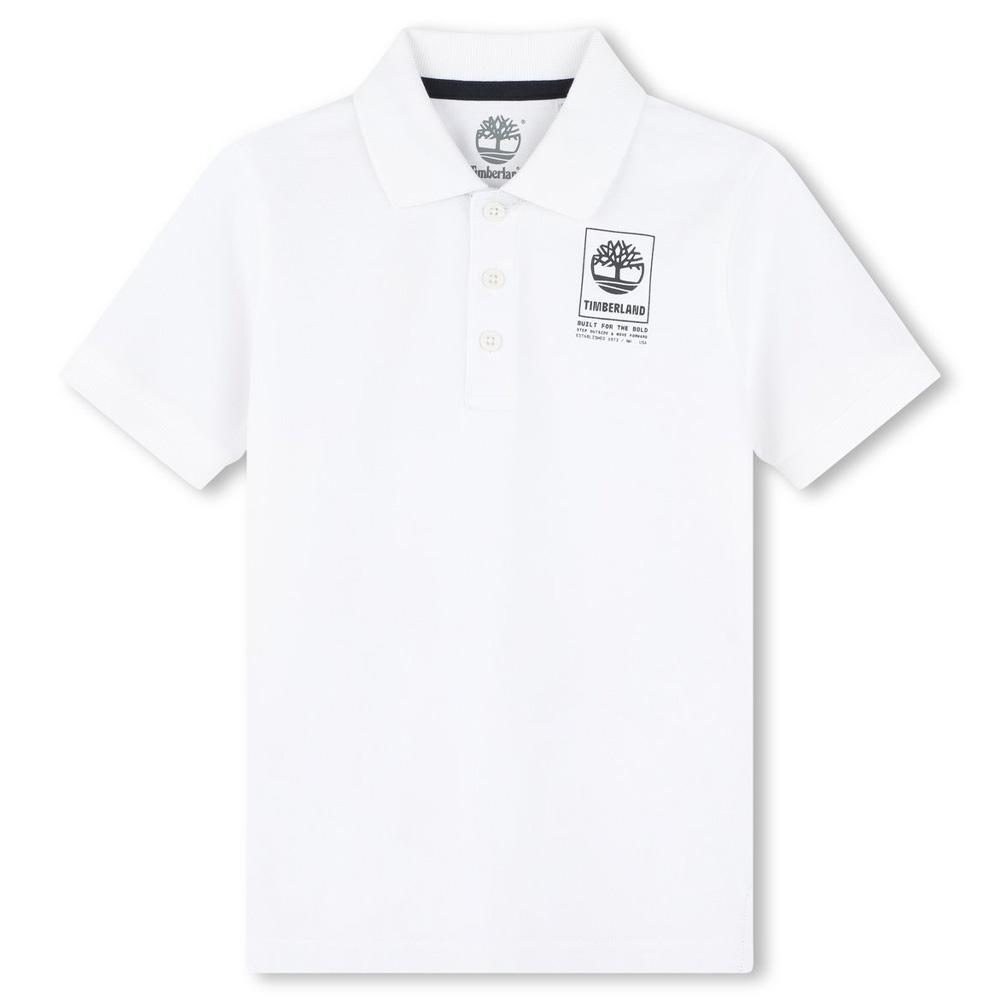 Polo Blanc Garçon Timberland T60061 pas cher