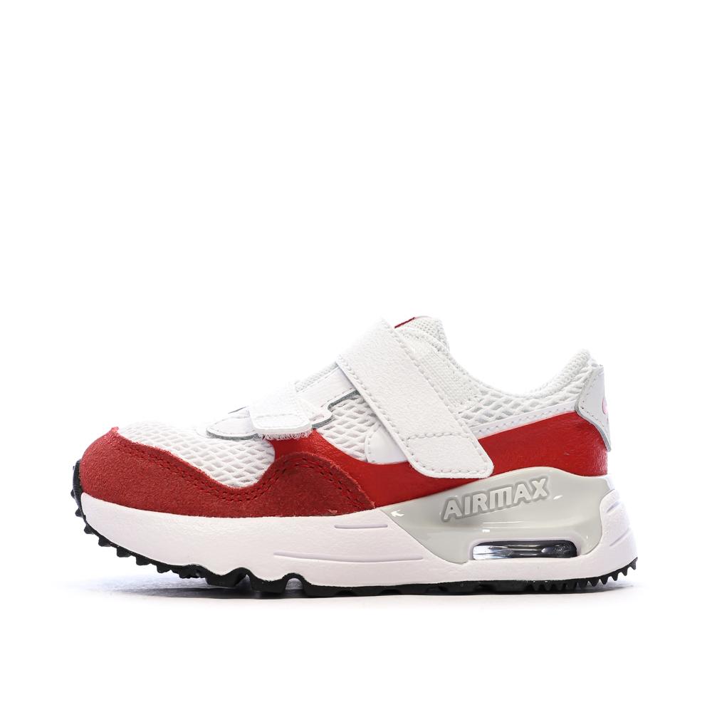Baskets Blanc/Rouge Garçon Nike Nike Air Max Systm pas cher