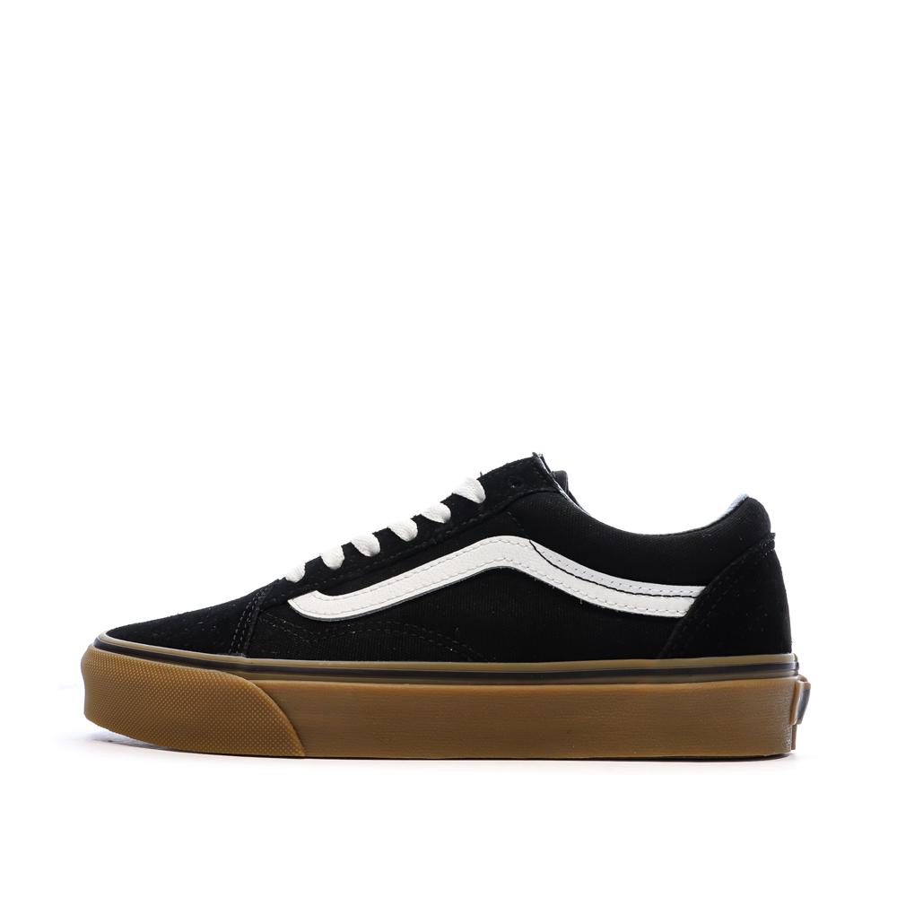 Baskets Noir/Marron Garçon Vans Old Skool pas cher