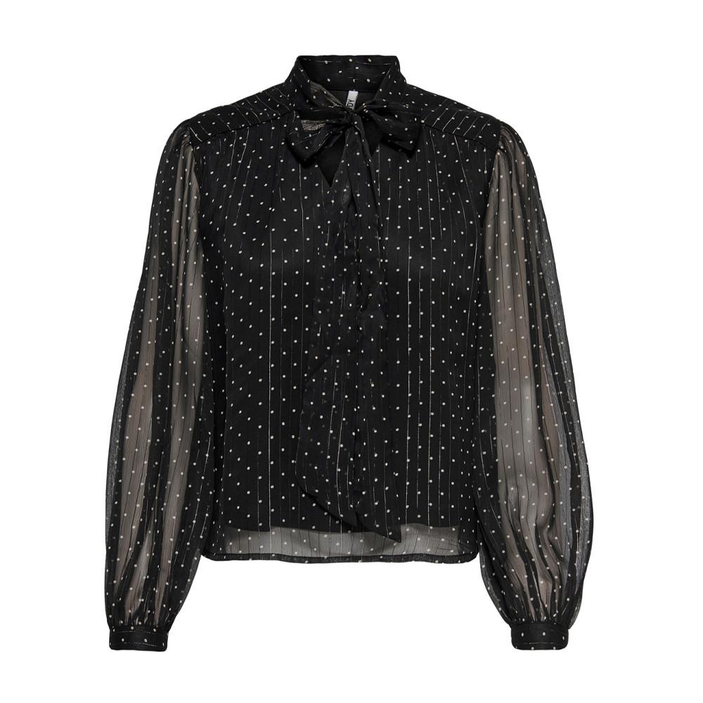 Blouse Noir à PoisFemme JDY Bow pas cher