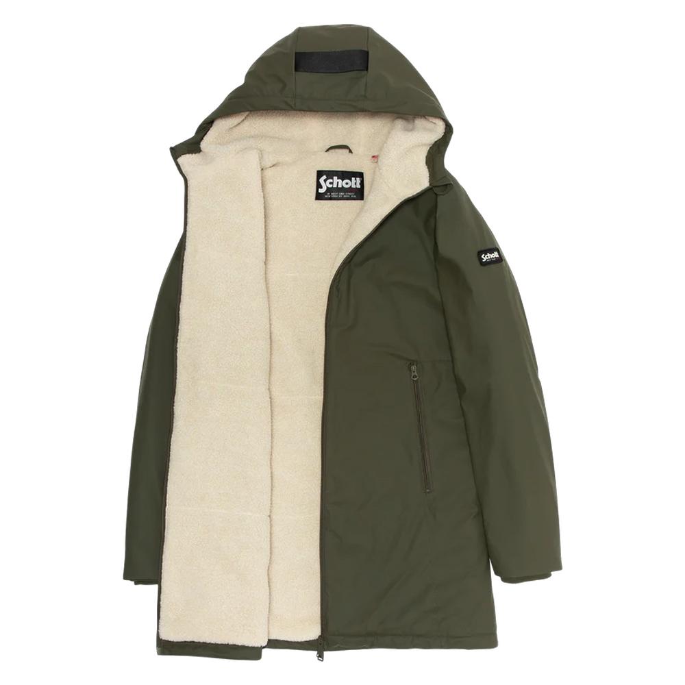Parka longue Vert Homme à capuche Schott JACKSON25 vue 3