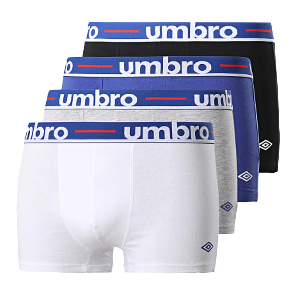 X4 Boxers Blanc/Bleu/Noir Homme Umbro CLASS1 pas cher