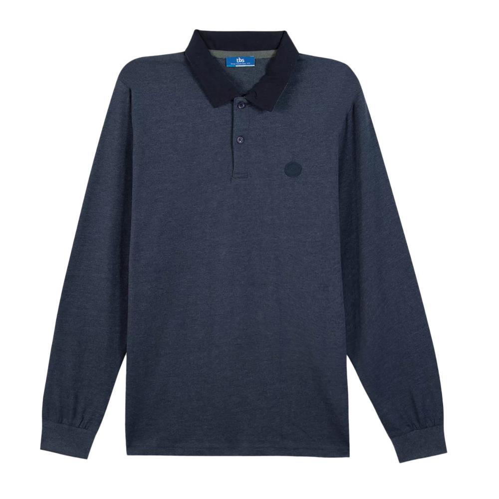 Polo Manches Longues Marine Homme TBS PEKANPOL pas cher
