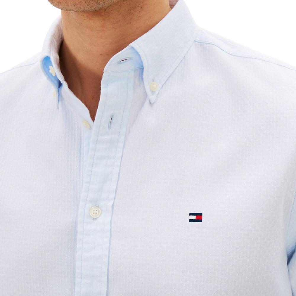 Chemise Bleu clair Homme Tommy Hilfiger Flex Dobby vue 2