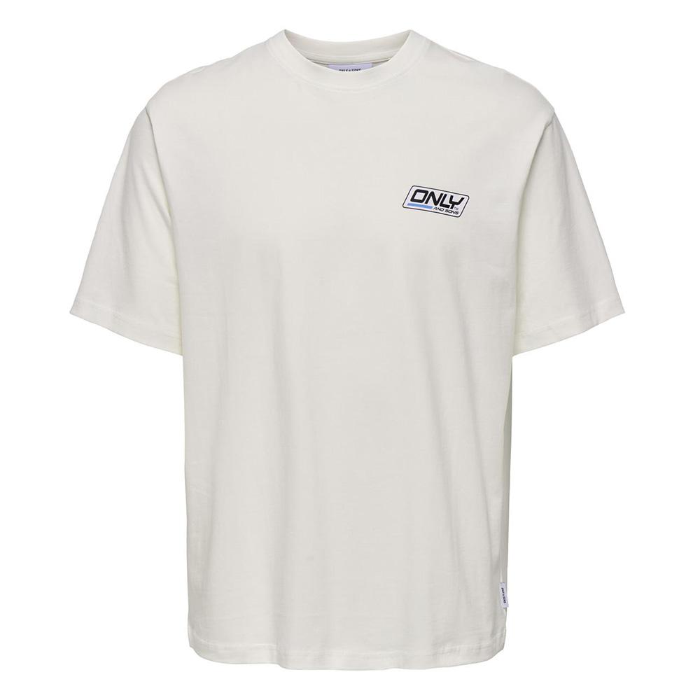 T-shirt Blanc Homme Only & Sons print Logo pas cher