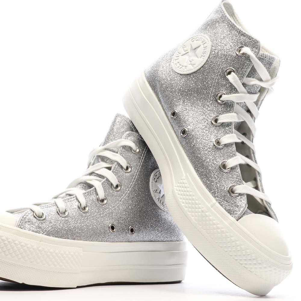 Baskets Argentés Femme Converse Chuck Taylor All Star Lift vue 7