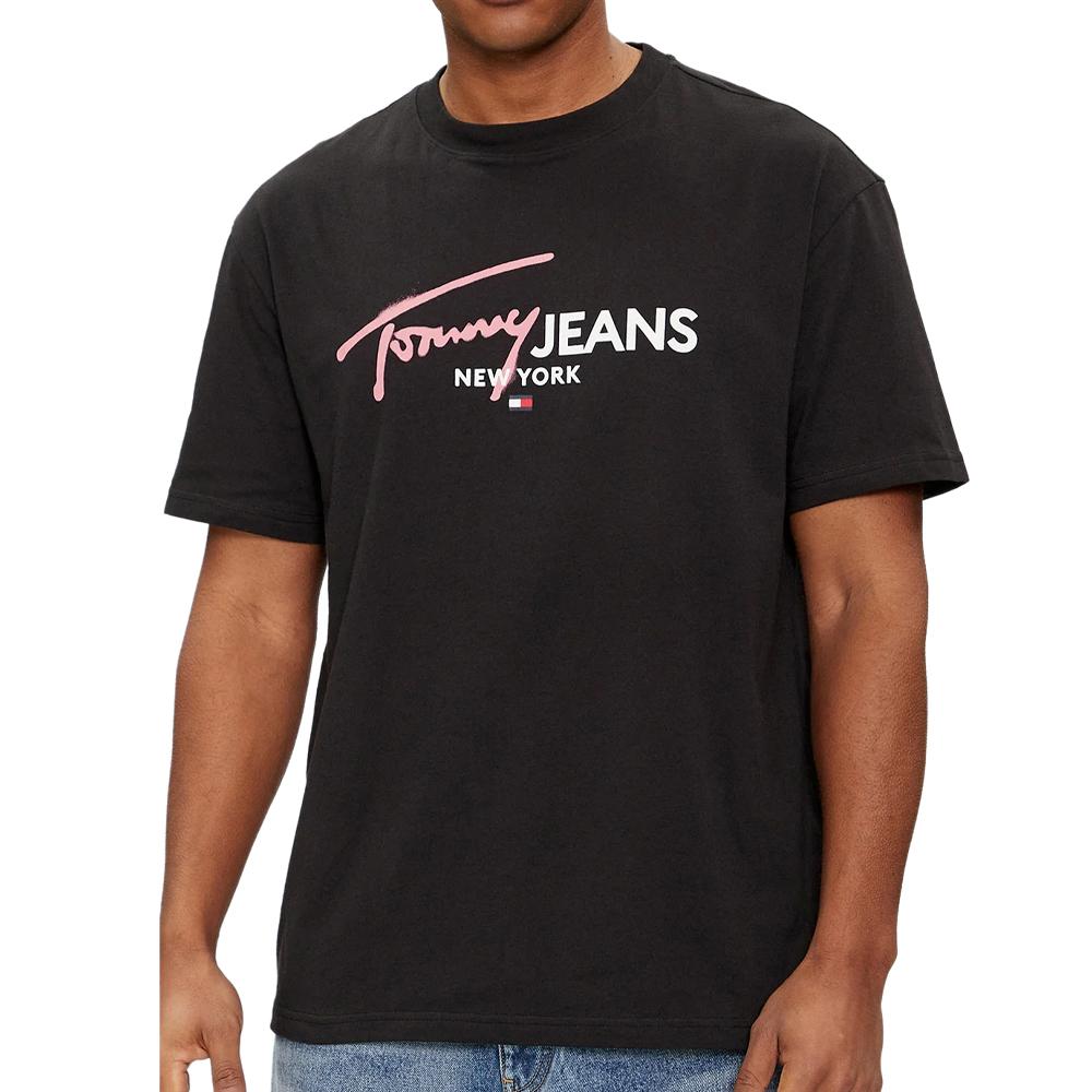 T-shirt Noir Homme Tommy Hilfiger Spray Pop pas cher