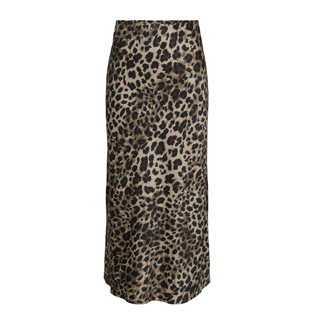 Jupe Longue Marron Léopard Femme Only Chigo vue 3