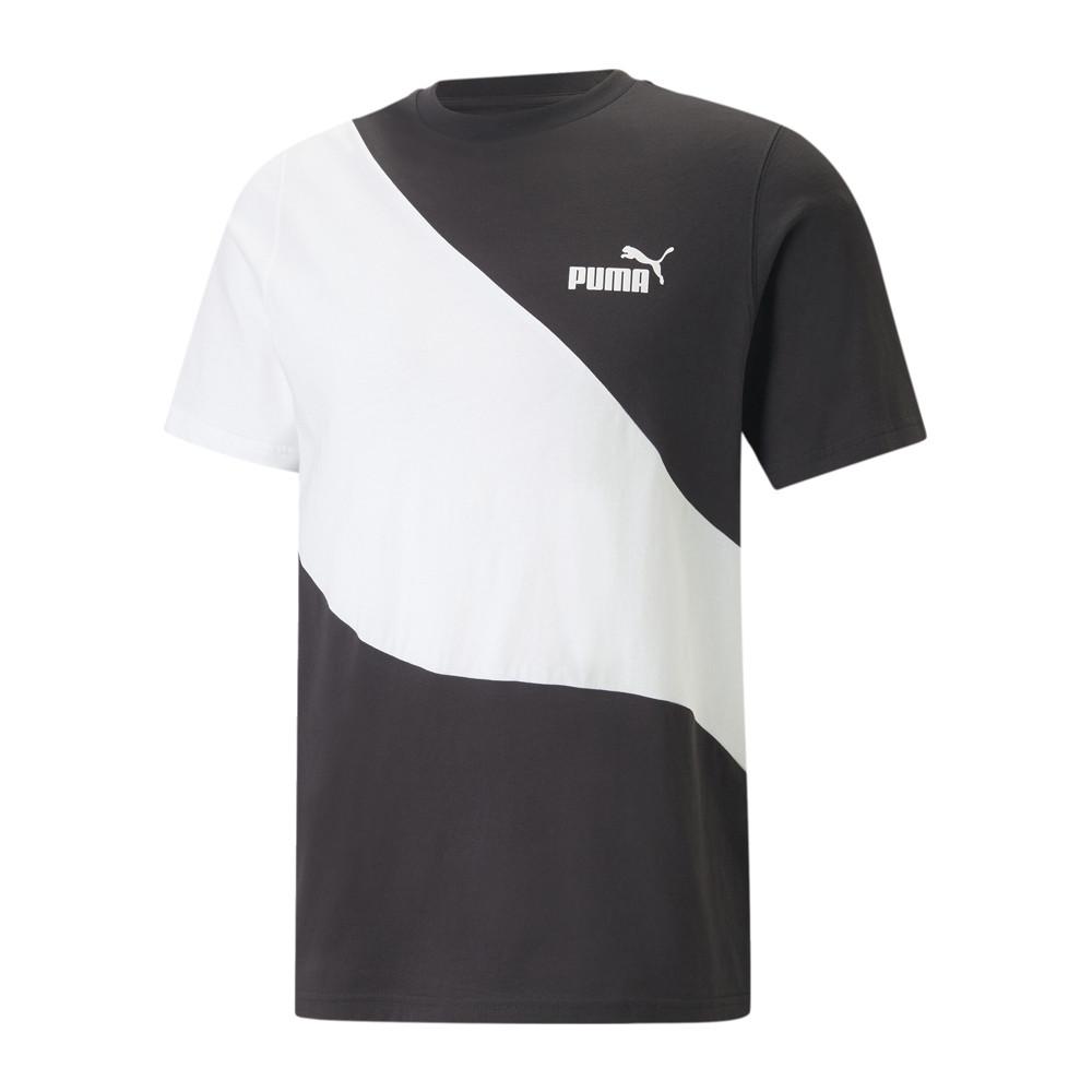 T-shirt Blanc/Noir Homme Puma Power Cat pas cher