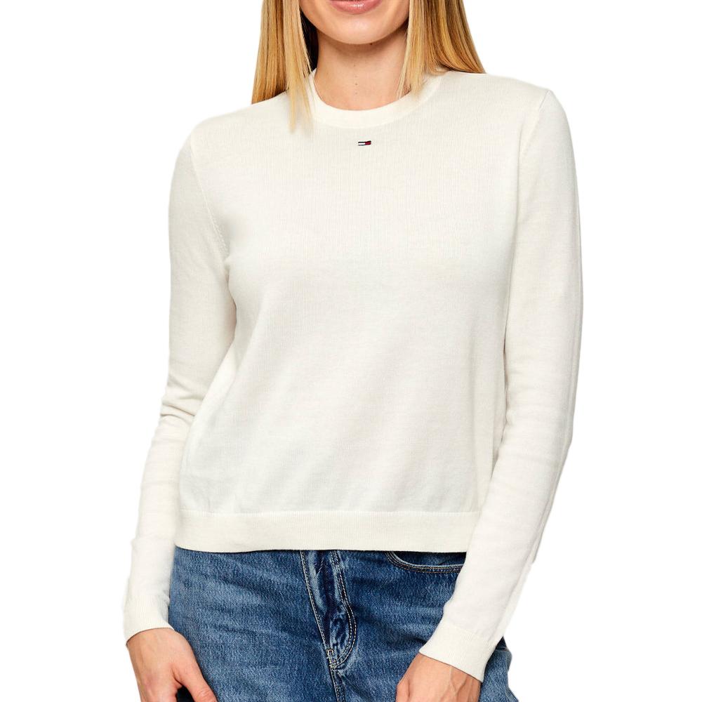 Sweat Ecru Femme Tommy Hilfiger Essential pas cher