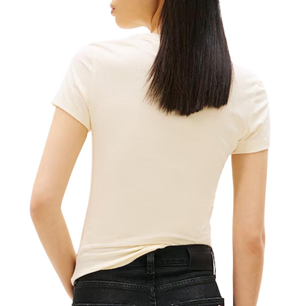 T-shirt Slim Jaune Femme Tommy Hilfiger Linear vue 2