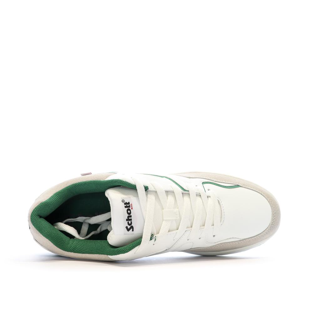 Baskets Blanches/Vertes Homme Schott Elmas vue 4