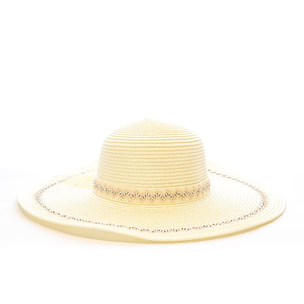 Chapeau de soleil en paille Beige à large bord Via Lorenzo SPCH1510 vue 2