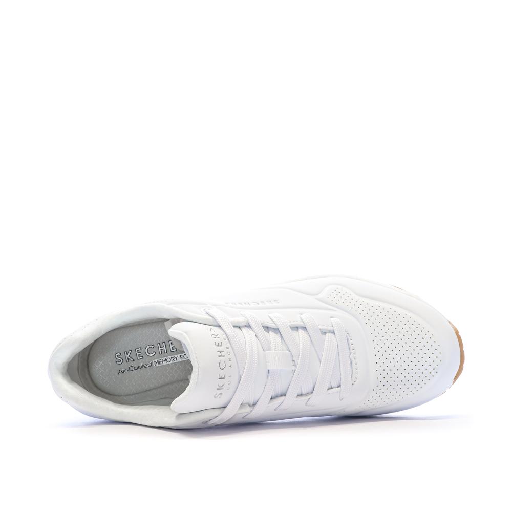Baskets Blanches Femme Skechers Uno Stand On Air vue 4