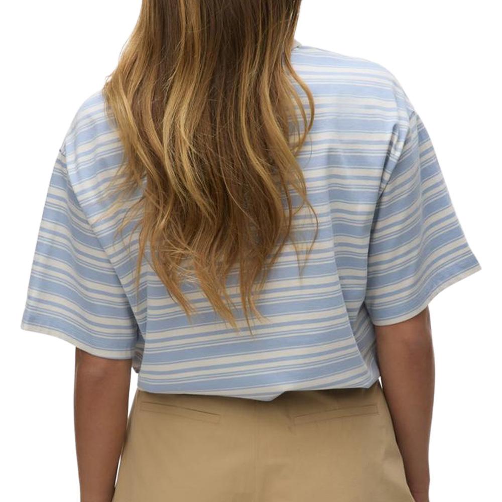 Polo Bleu/Blanc Femme Vero Moda Awmaren 2/4 vue 2