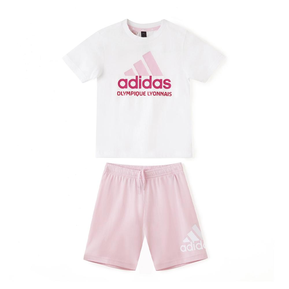 Ensemble Blanc/Rose Fille Adidas IQ4089 pas cher