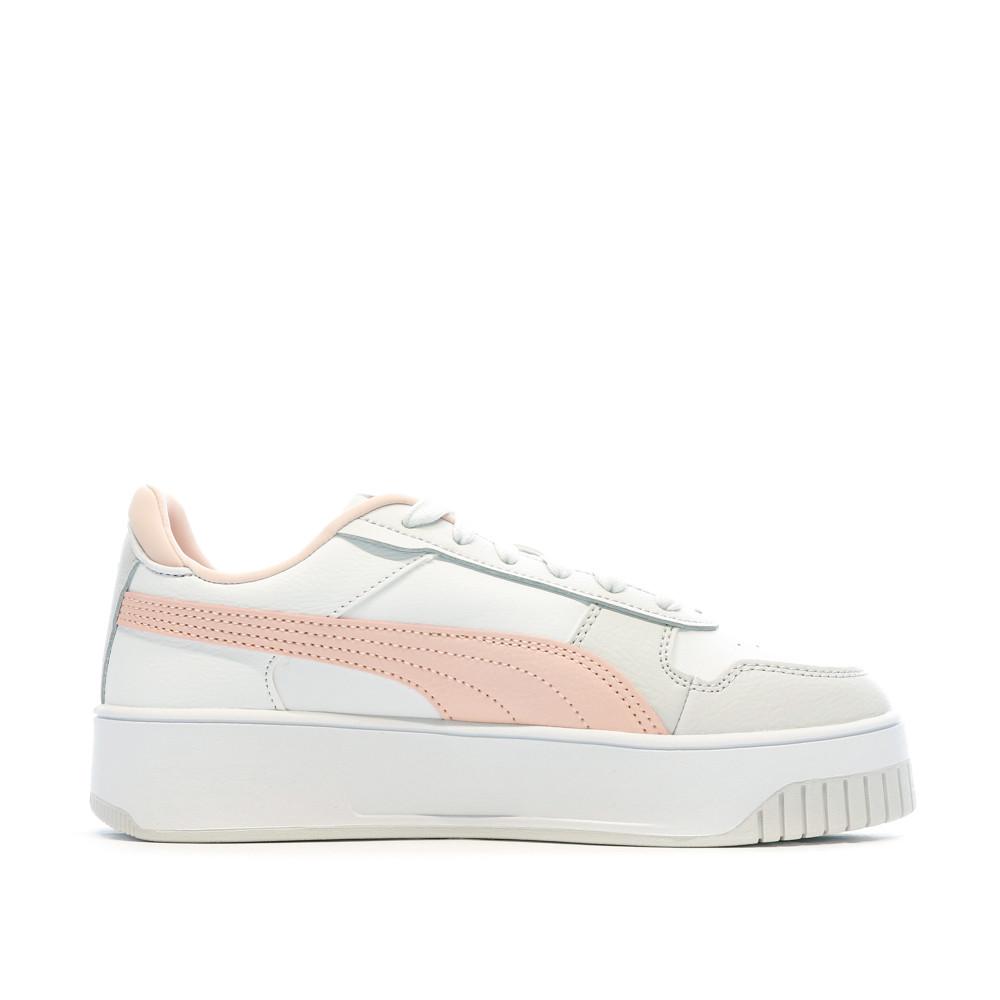 Baskets Blanc/Rose Femme Puma Carina Street vue 2