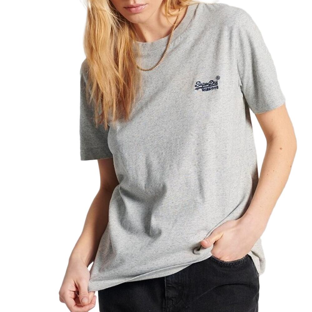 T-shirt Gris Femme Superdry Classic pas cher