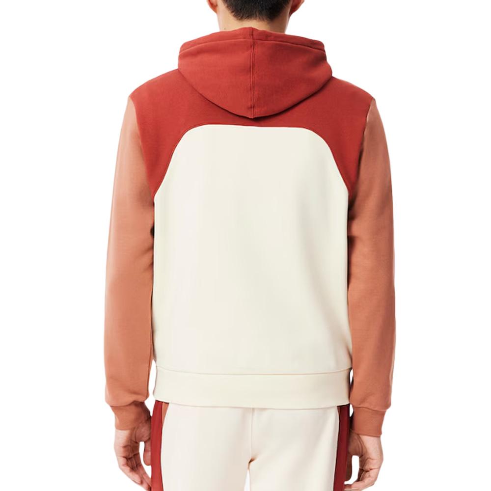 Sweat à Capuche Écru/Marron Homme Lacoste Classic Block vue 2