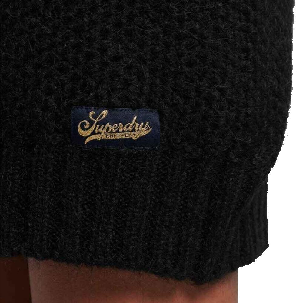 Robe Pull Noir Femme Superdry Crew vue 2