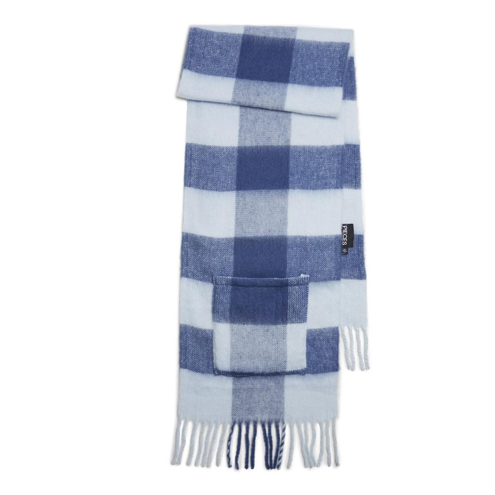 Echarpe Bleu Femme Pieces Rea Long Scarf pas cher