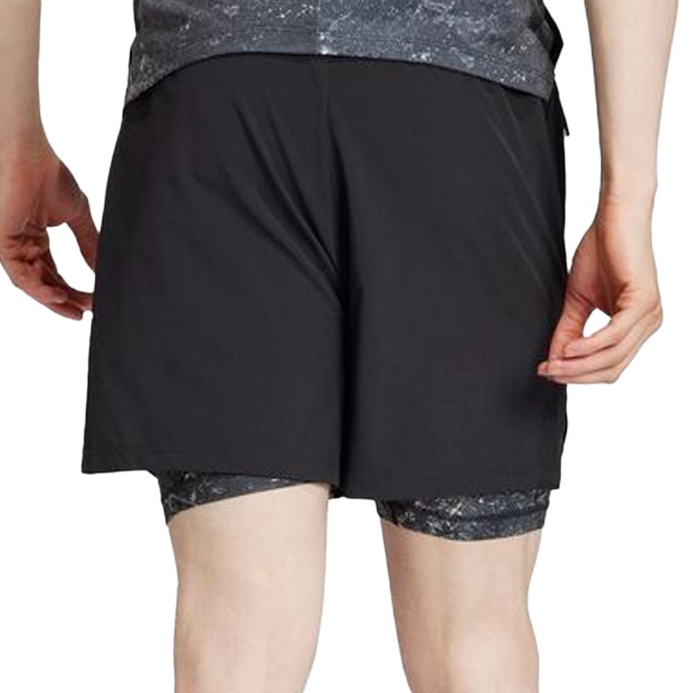 Short de Running Noir Homme Adidas Wo Pow 2in1 vue 2