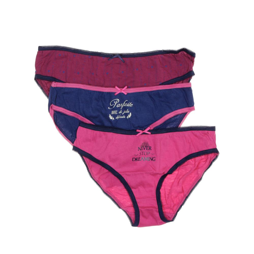 Lot x3 Culottes Marine/Fuchsia Femme Simply Me pas cher