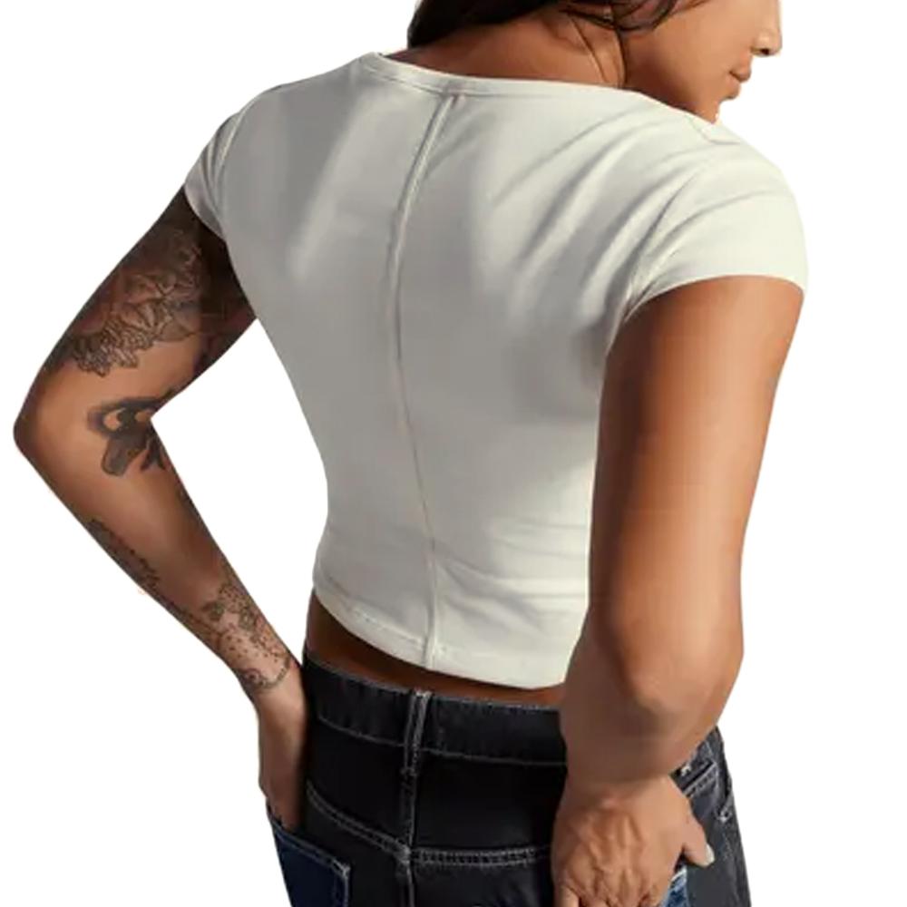 T-Shirt Blanc Femme Converse Corset vue 2