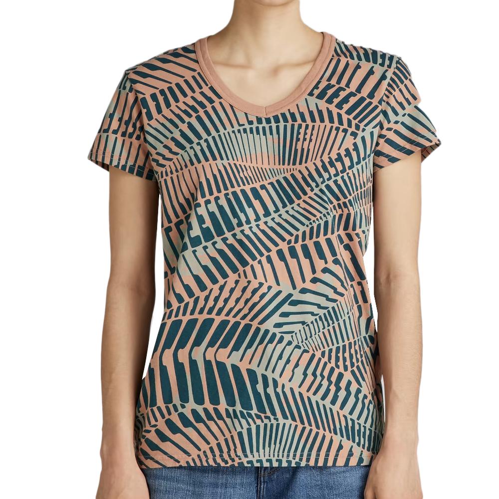 T-shirt Orange Femme All Over Print D21210 pas cher