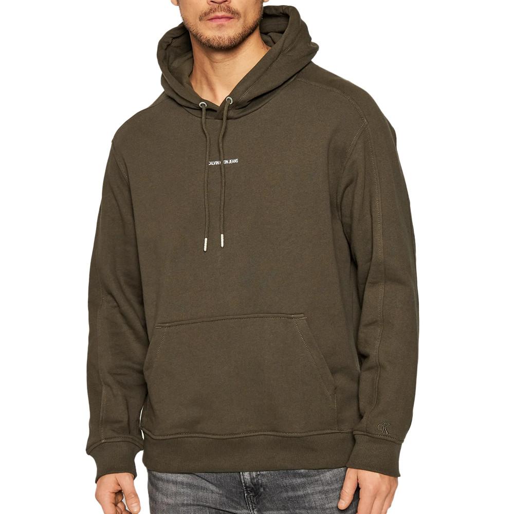 Sweat à capuche Marron Homme Calvin Klein Micro pas cher