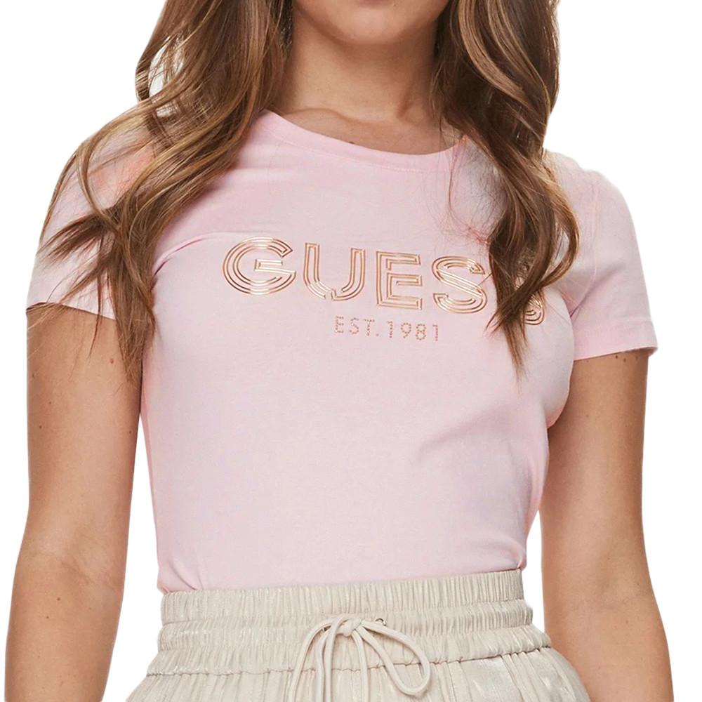 T-shirt Rose Femme Guess Bold pas cher