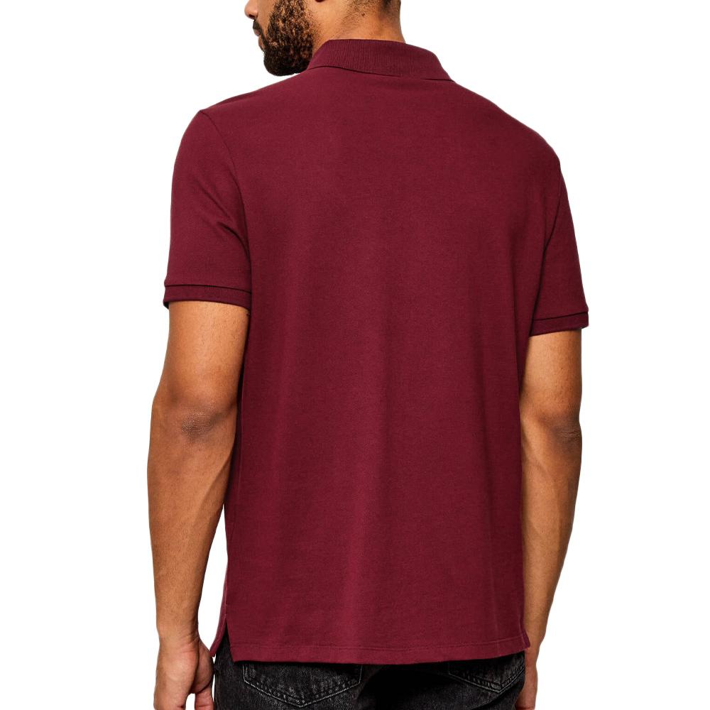 Polo Bordeaux Homme Calvin Klein Jeans Ss Monogram Pique vue 2