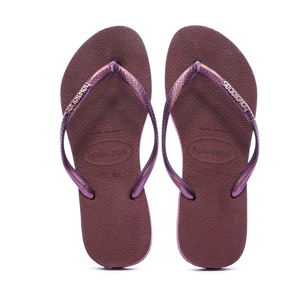 Tongs Violet Femme Havaianas Slim Logo Infradito vue 3