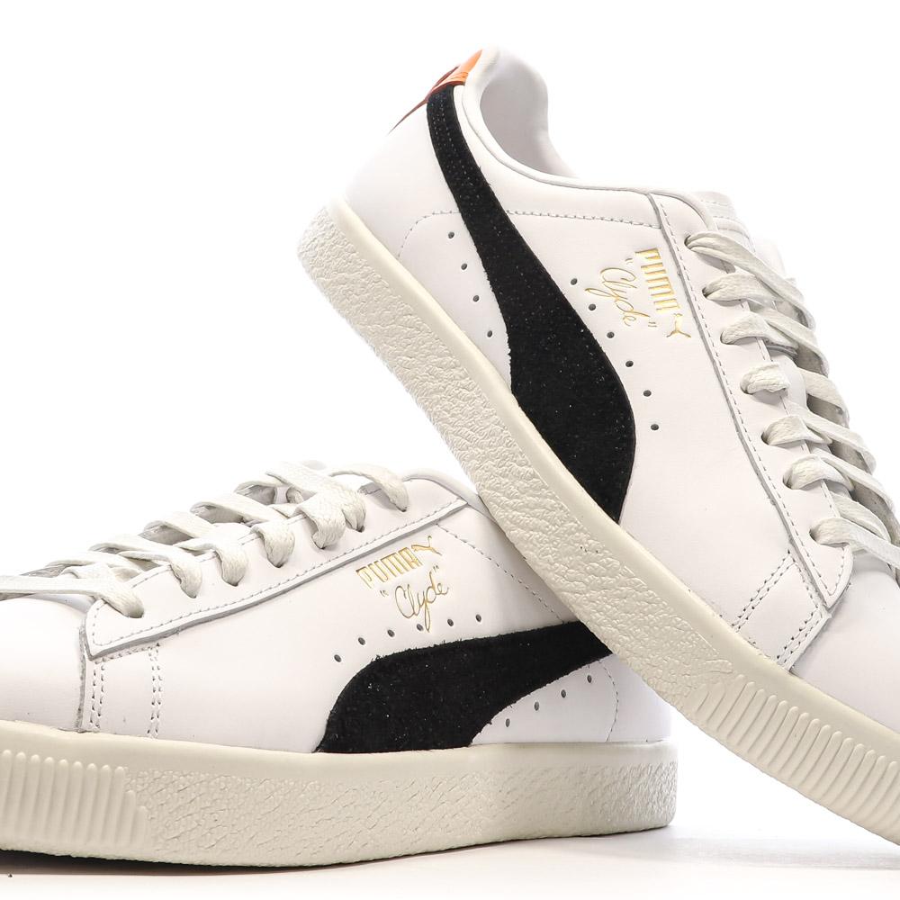 Baskets Blanches/Noires Homme Puma Clyde Base vue 7