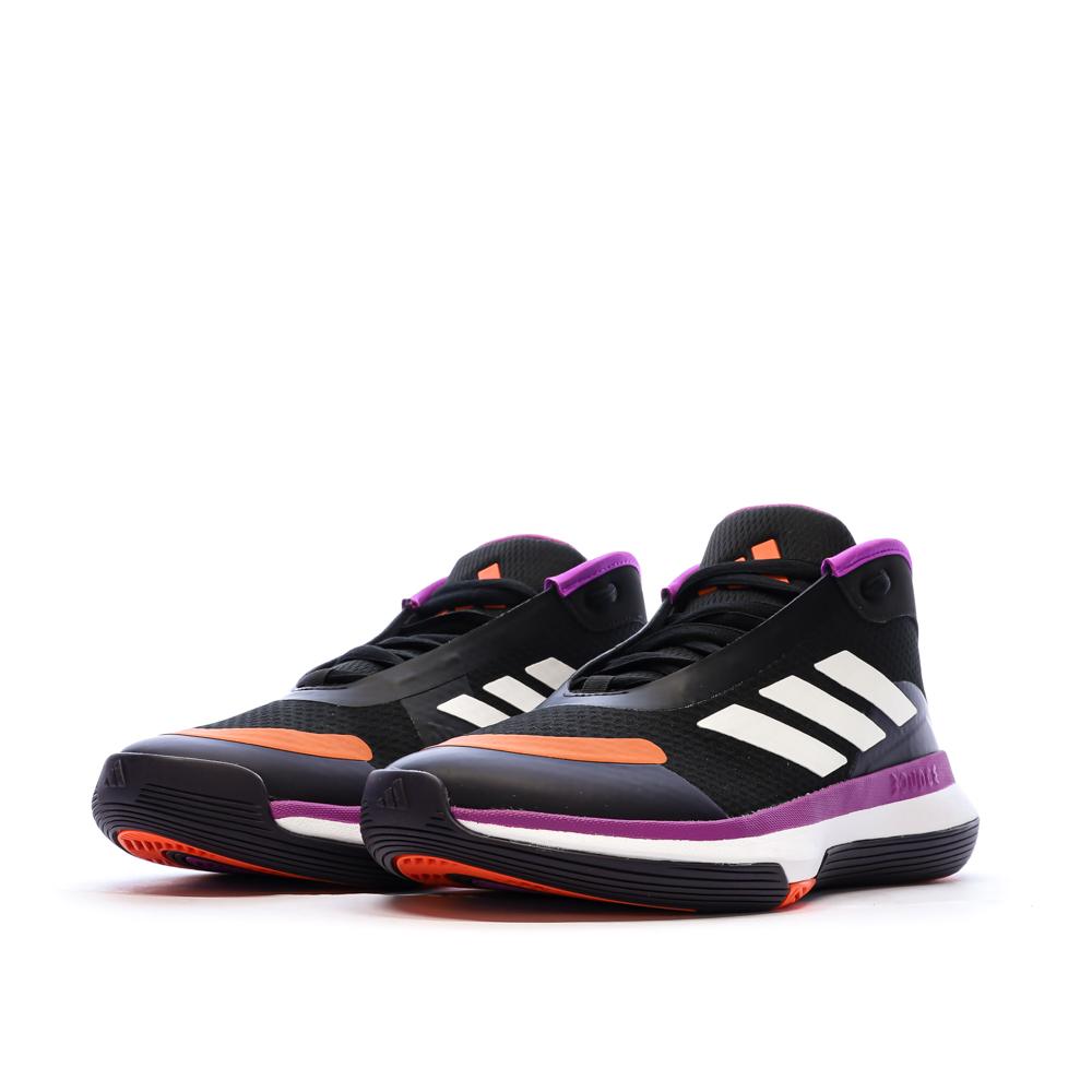 Chaussures de basketball Noires/Violettes Homme Adidas Bounce vue 6
