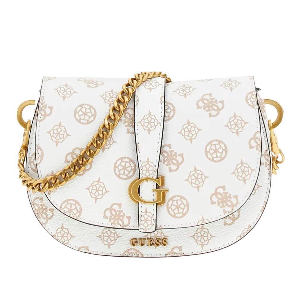Sac Bandoulière Blanc Femme Guess Kuba pas cher
