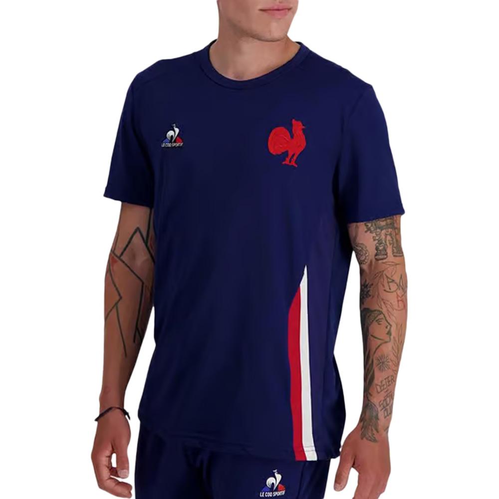 XV de France T-shirt de Présentation Marine Homme Le Coq Sportif pas cher