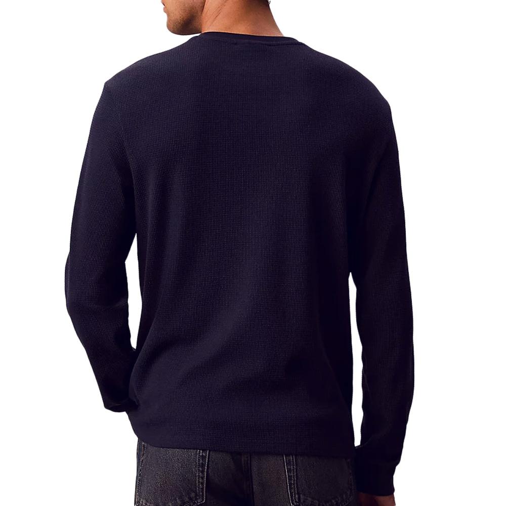 Sweat Marine Homme Calvin Klein Jeans Waffle Badges vue 2