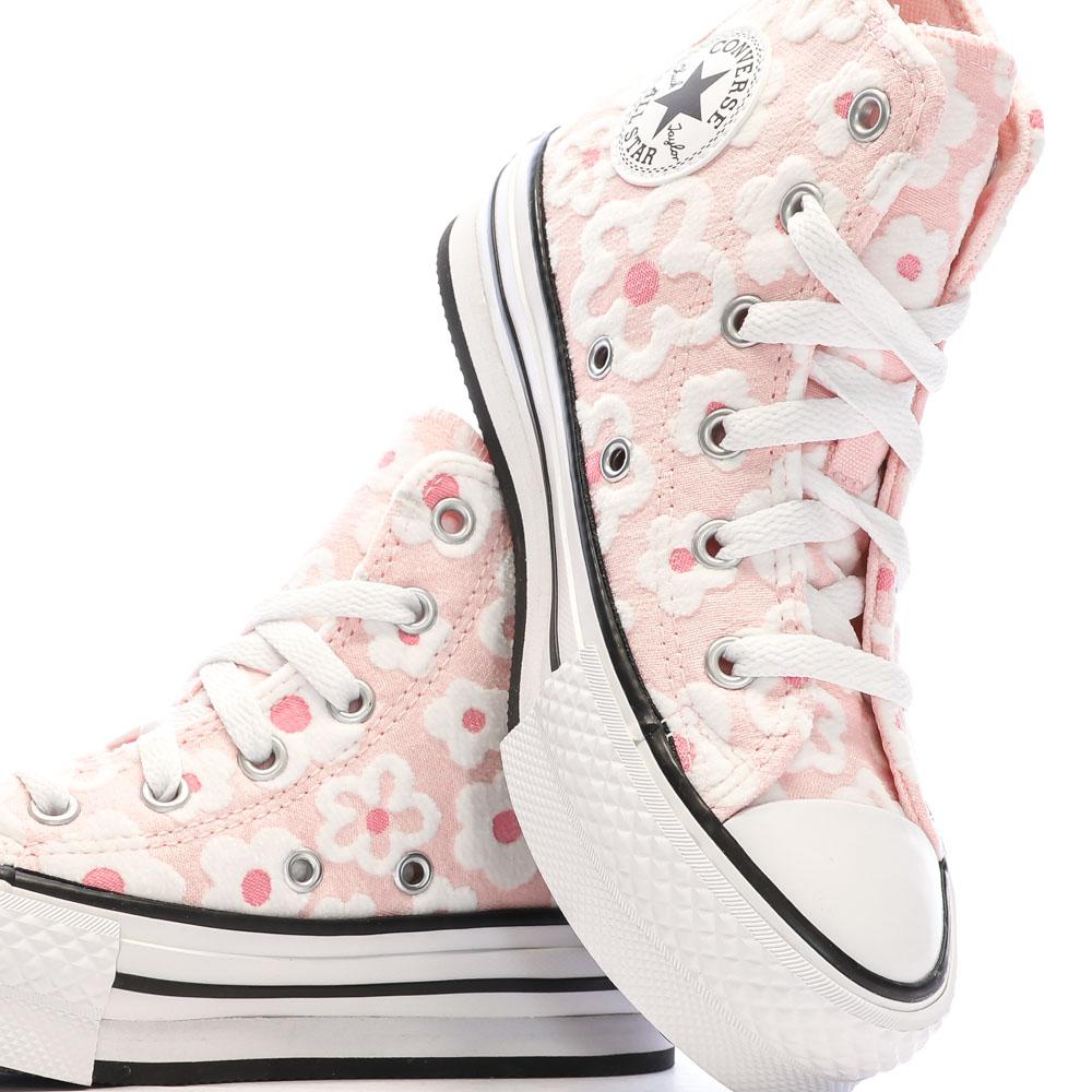 Baskets Rose à fleurs Fille Converse All Star Lift Platform Floral vue 6