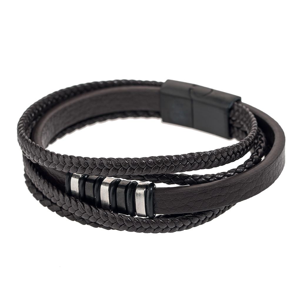 Bracelet Noir Geographical Norway 315117 pas cher