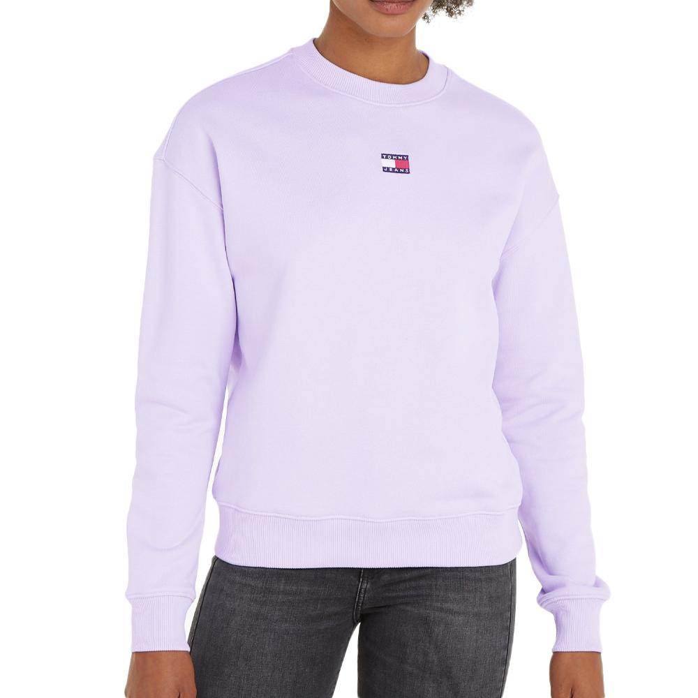 Sweat Mauve Femme Tommy Hilfiger Badge Crew pas cher