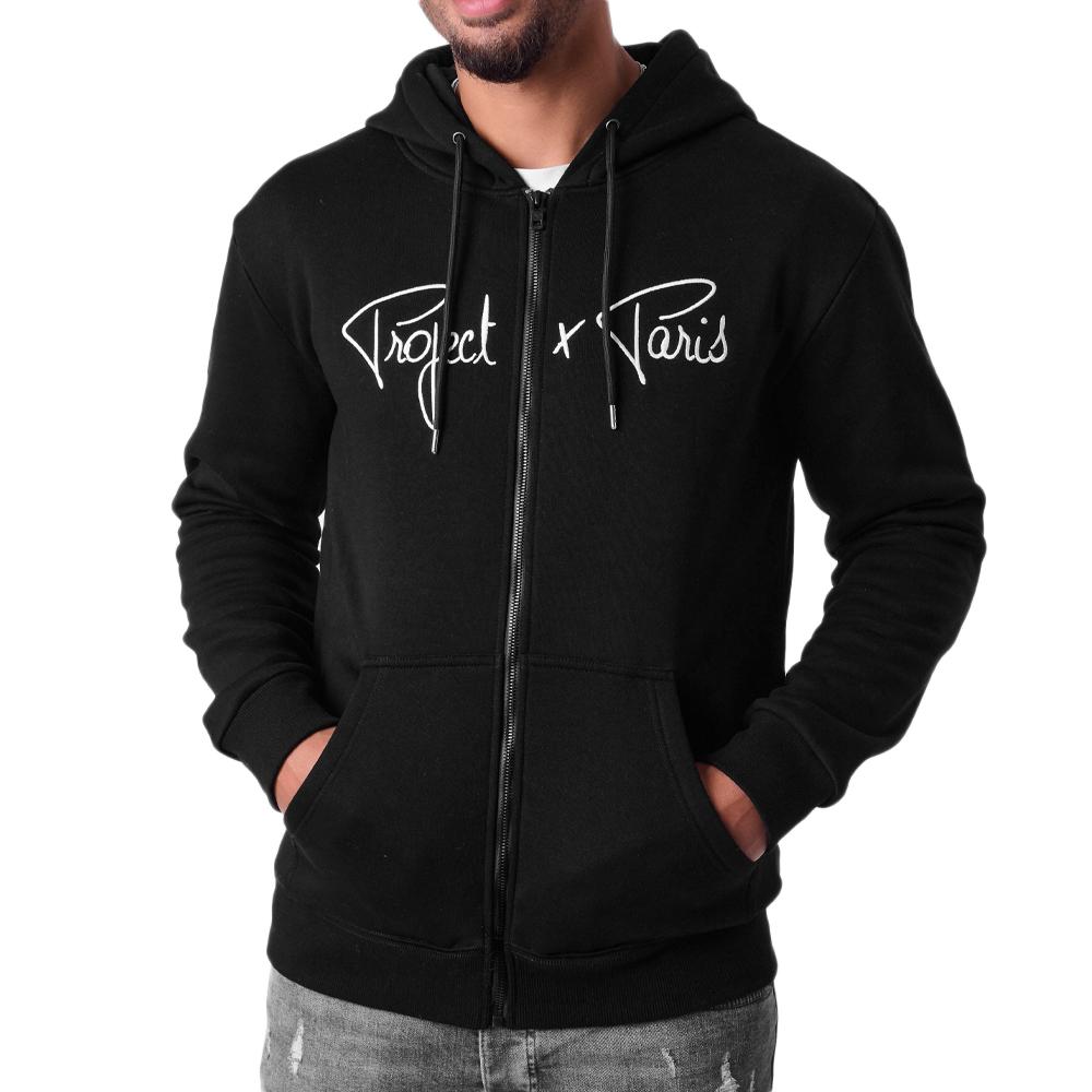 Sweat Zippé Noir Homme Project X Paris Signature pas cher